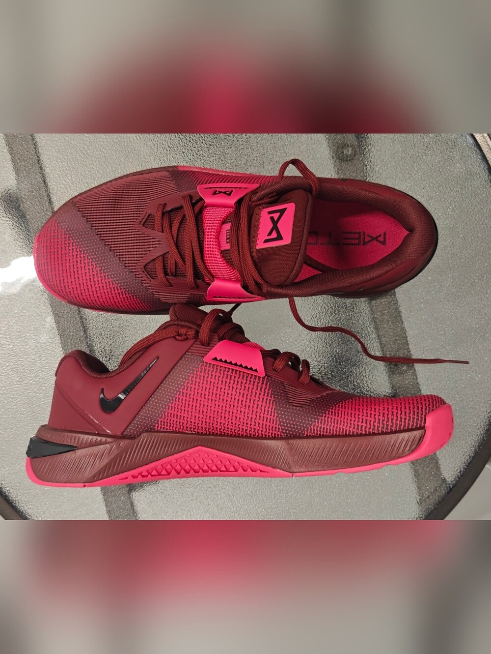 Nike Women’s Training Sneakers - Maroon & Hot Pink Nike Metcon 10